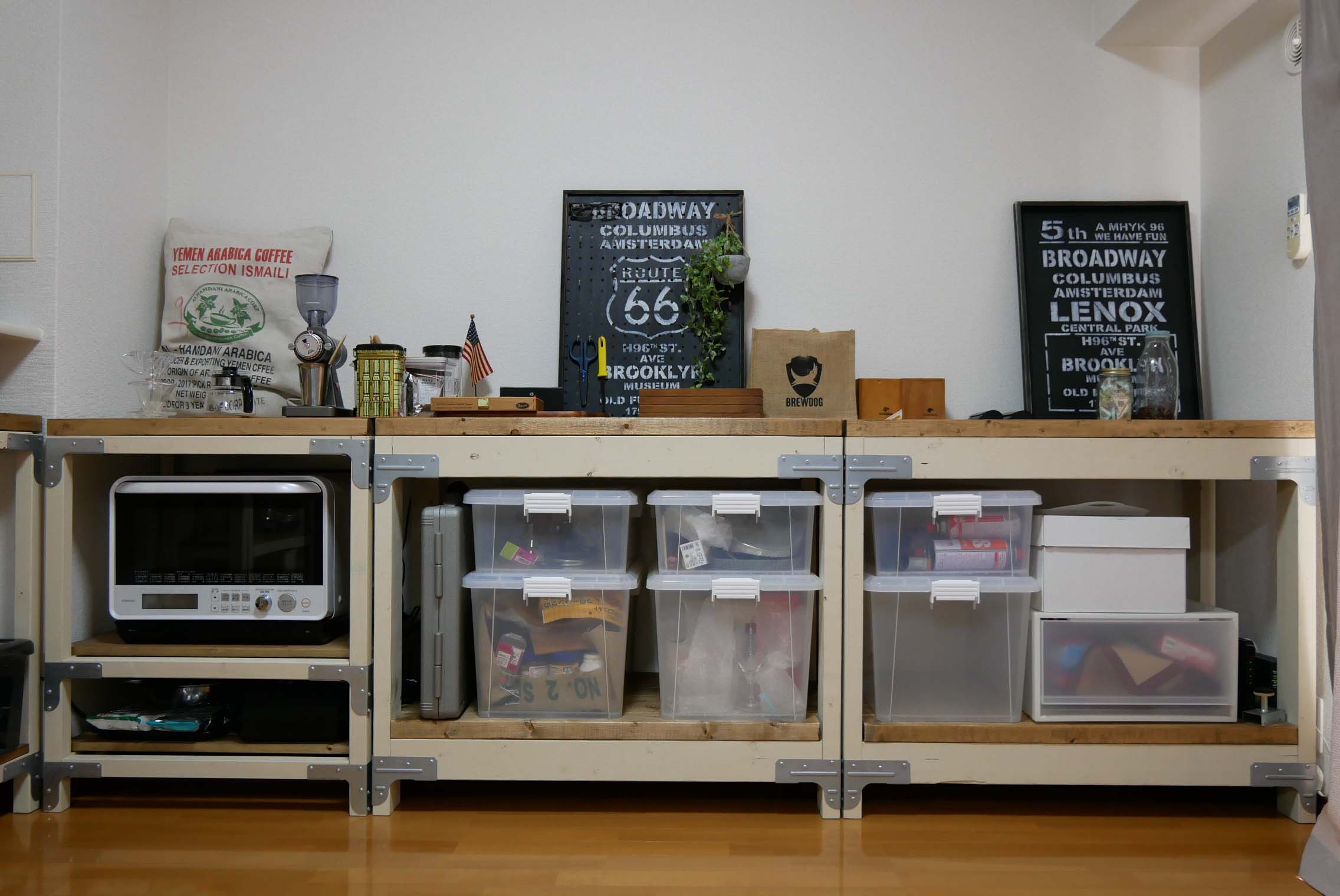 カフェ風の部屋 リビングダイニング 2 4を使用してdiyで仕上げた棚や収納を紹介 Nobublog